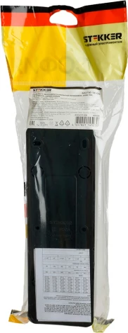 Розетка 4-х местная с заземлением (черный матовый) Stekker София 49506