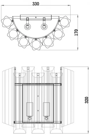 Бра Garda Decor 20MB3451-2AMBER (220V)