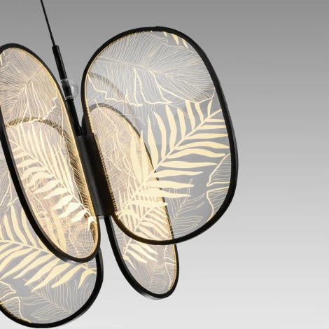 Подвесной светильник Odeon Light Piuma 6665/53L брашир. черный/металл/акрил IP20 LED 54W 2650Лм 3000K (220V, на проводе)