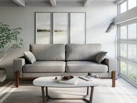 Диван Arsko прямой Хангель рогожка серая