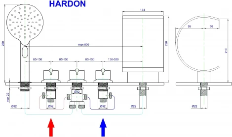 Смеситель Royal Bath Hardon RB611 на борт ванны