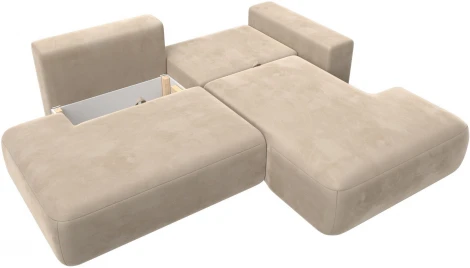 Диван угловой Лига-036 НПБ Модерн правый угол (Бежевый/Велюр) Лига Диванов арт.121407