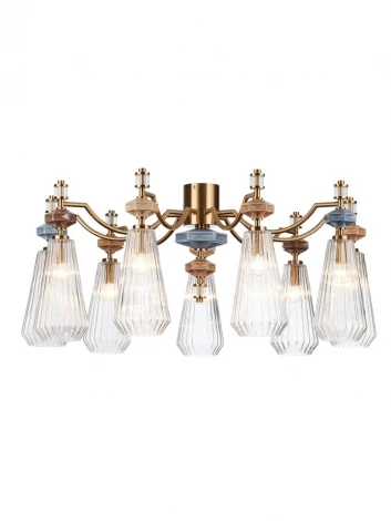 Подвесная люстра Odeon Light Terra 5414/9 античная бронза/терракот/синий/бежевый/коричневый/металл/керамика E14 9*40W