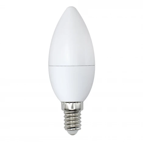 Лампочка светодиодная свеча белая E14 7W 6500K Volpe LED-C37-7W/DW/E14/FR/NR