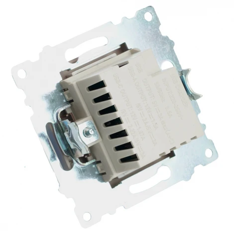 Розетка USB Type A+С (шоколад) Stekker Катрин 50057