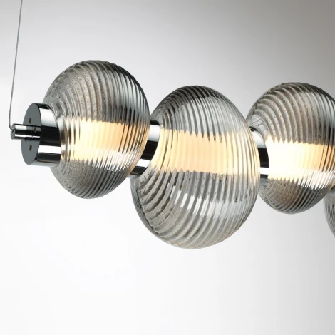 Подвесной светильник линейный Odeon Light Bruco 5096/24L хром/дымчатый градиент/металл/стекло LED 24W 4000K 1948Лм (220V, на тросе)