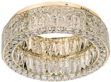 Потолочный светильник круглый Odeon Light Version 5071/60CL золото/прозрачный/металл/хрусталь/стекло LED 60W 3700K (220V, кольцо)