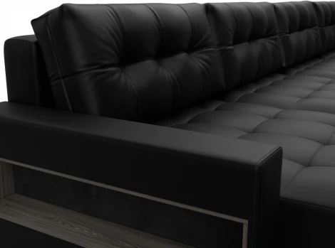 Диван п-образный с полками Лига-053 НПБ МегаЛонг Лига Диванов (Экокожа) арт.129012