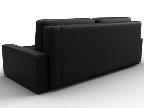 Диван прямой с декором Лига-096 НПБ (ДВП,ДСП,ЛДСП,Брус,Фанера/Пластик/Экокожа/Черный,Белый) Лига Диванов 133430