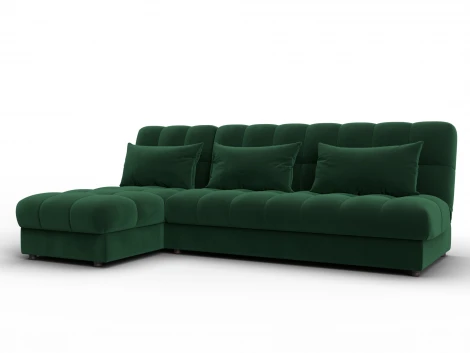 Диван угловой Лига-116 НПБ угол левый (ДСП,ЛДСП,Велюр/Зеленый) Лига Диванов 136953L