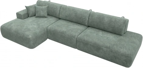 Диван угловой Лига-036 НПБ Модерн Лонг левый угол Лига Диванов (Велюр) арт.127746L