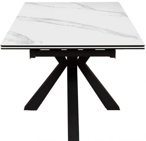 Стол SFE140 Керамика Белый мрамор/подстолье черное/опоры черные (2 уп.) Dikline 00-00062493