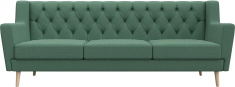 Диван кухонный прямой Брайтон 3 Люкс (Зеленый/Рогожка) Лига Диванов арт.123187