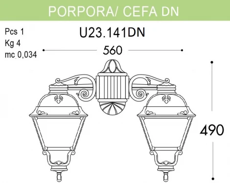 Настенный фонарь уличный Fumagalli Cefa U23.141.000.AXF1RDN (220V, IP55)