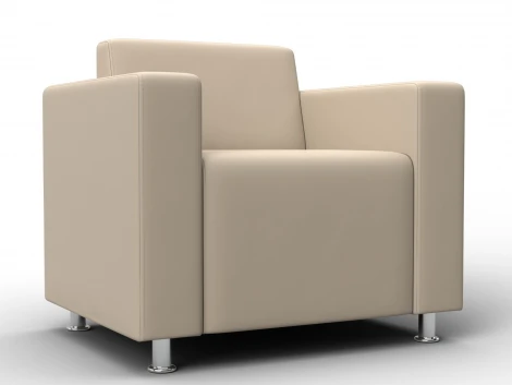 Кресло Лига-093 ВН (ДСП,Брус,Фанера,Экокожа/Бежевый) Лига Диванов 134972