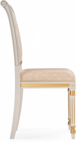 Стул деревянный Woodville Рембрандт молочный / золото патина арт.615203