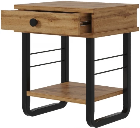 Тумба прикроватная ГРЕТА ММД 205 чёрный/дуб вотан, Форвард