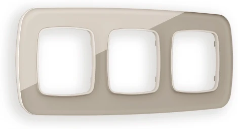 Рамка Ambrella Volt OMEGA Radian (Серо-бежевый Стекло закаленное натуральное) 3-ая OF350603