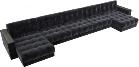 Диван П-образный с декором Лига-049 НПБ Мегалонг Лига Диванов (Велюр) арт.128543