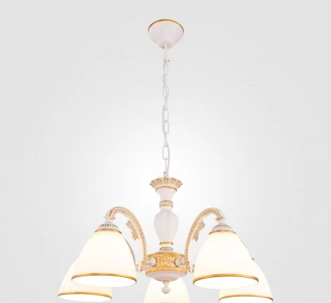 Подвесная люстра Arte Milano AM340837 340837/5 WT+G (220V, на цепи)