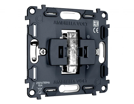 Механизм 1-клавишного выключателя с самовозвратом 10A-250V Ambrella Volt QUANT VM113