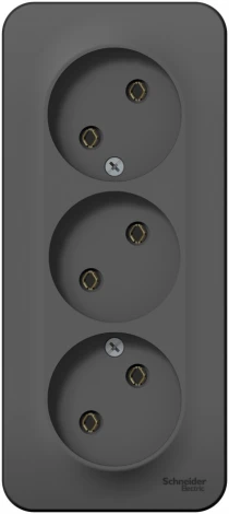 Розетка накладная тройная без заземления (антрацит) Systeme Electric Blanca BLNRA000316