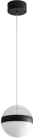 Подвесной светильник Odeon Light Roni 5075/12L черный/прозрачн./молочный/металл/акрил LED 12W 4000K 600лм (220V, на проводе, шар)