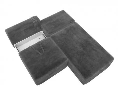 Диван угловой модульный Лига-060 НПБ угол универсальный (ЛДСП,Брус,Фанера/Пластик/Велюр/Серый) Лига Диванов 129496