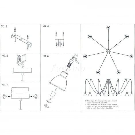 Подвесной светильник Lightstar Acrobata 761076 (220V, на проводе, паук)