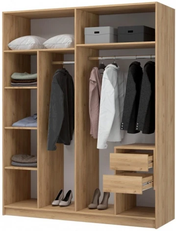 Шкаф Широн 1600 (Широн 1600 графит серый / дуб крафт золото) Woodville арт.586597