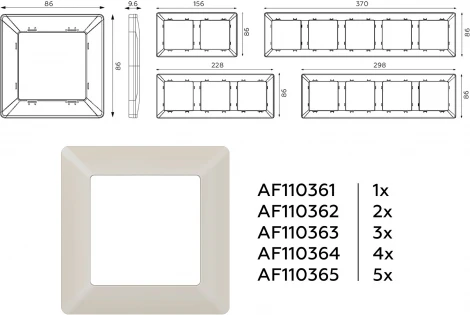 Рамка Ambrella Volt ALFA Line (Серо-бежевый матовый) 5-ая AF110365