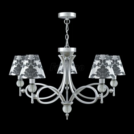 Люстра подвесная Lamp4you, 5 плафонов, хром с прозрачным, белым и черным