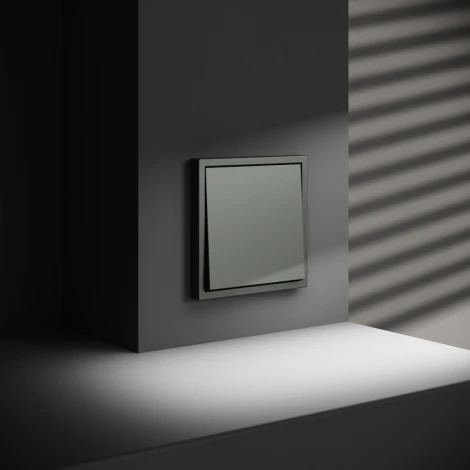 Проходной переключатель одноклавишный (титан) Voltum S70 VLS010306