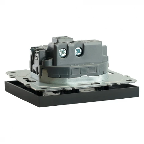 Выключатель одноклавишный (черный уголь, soft touch) Stekker Эмили 49839