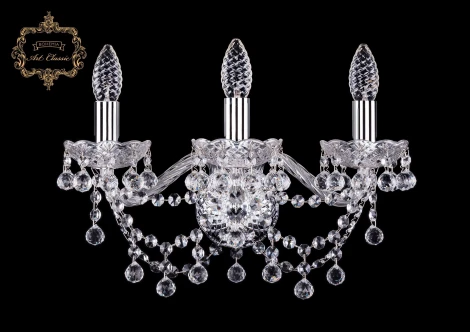 Бра Art Classic 10.26 10.26.3.165.Cr.B (220V, хрусталь, подвески, подсвечник, свеча)