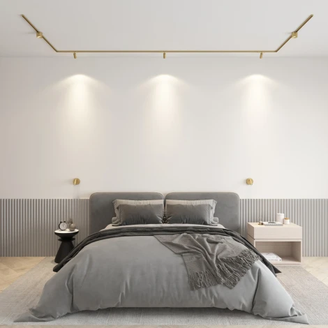 Трековый светильник для магнитного шинопровода Denkirs Shine Spot DK5740-SB 48V 6W сатинированная латунь (LED, круглые)