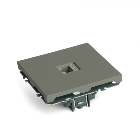 Розетка Ethernet RJ-45 (платиново-серый, soft touch) Stekker Эмили 49951