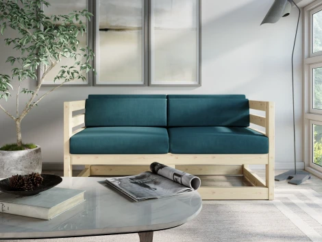 Диван Arsko Магнус М сосна велюр голубой