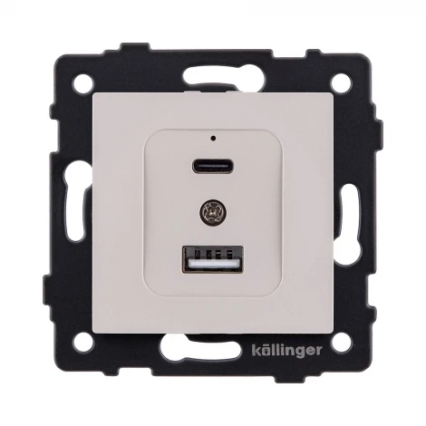 Розетка USB A+C 20W кашемир матовый Kollinger REA-037CM для Aspekt, Eleganz, Reflex
