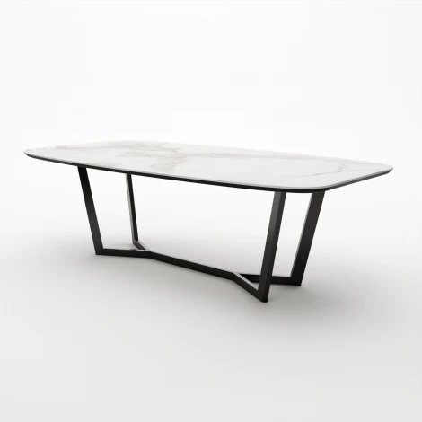 Стол овальный Top Concept BENZ 160, керамика матовая, белая