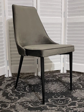 Обеденный стул M-City NEPAL-P ГРАФИТ #14, велюр/ черный каркас