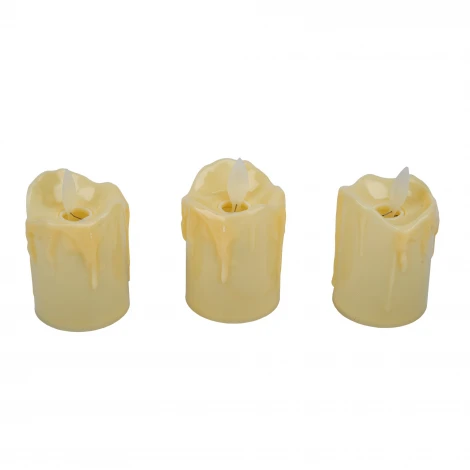 Фигура светодиодная «Свеча» на батарейках LR44 (в/к), в составе набора из 3 штук, 1 светодиод Uniel ULD-F062 WW CANDLE SET3