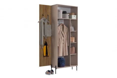 Прихожая "Мебельсон К8" (1220х350х1950) Mebelson (ЛДСП,Пластик,Металл/Дуб крафт золотой,Бежевый) арт.ПК0008Мебельсон.3528