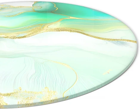 Столик журнальный Sheffilton SHT-TU49/TT32 60 СТЕКЛО/МДФ золото/лазурно голубой