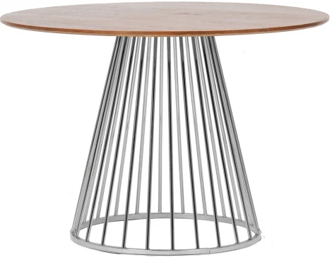 Стол Liverpool диам.110см, орех с хромированными ножками Bradex Home FR 0318