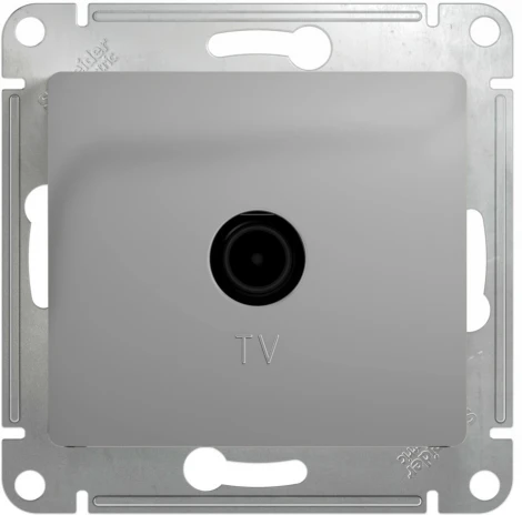 ТВ-розетка встраиваемая проходная (алюминий) Systeme Electric Glossa GSL000392