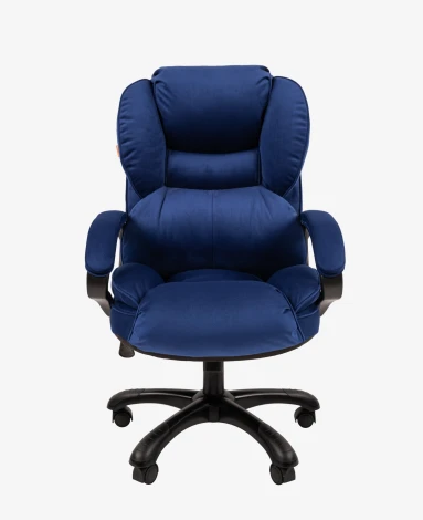 Кресло Chairman Home 434 Россия ткань Т-82 синее (черный пластик)