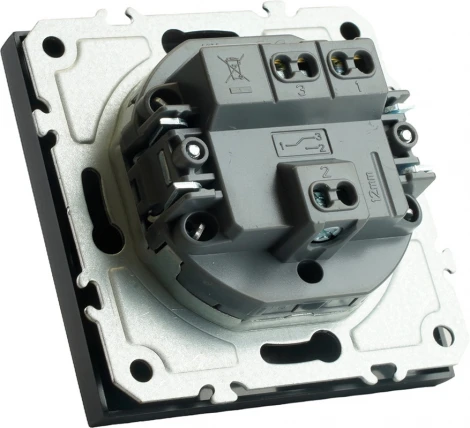 Переключатель одноклавишный (черный) Stekker Эмили 49841