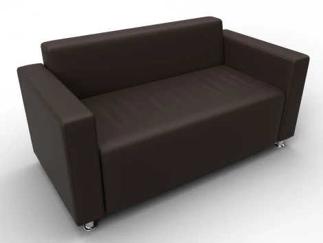 Диван прямой Лига-093 ВН (ДСП,Брус,Фанера,Экокожа/Коричневый) Лига Диванов 134960