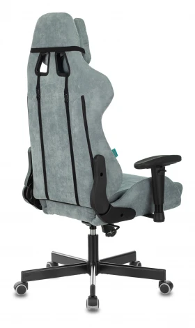 Кресло игровое Zombie VIKING KNIGHT Fabric серо-голубой Light-28 с подголов. крестовина металл